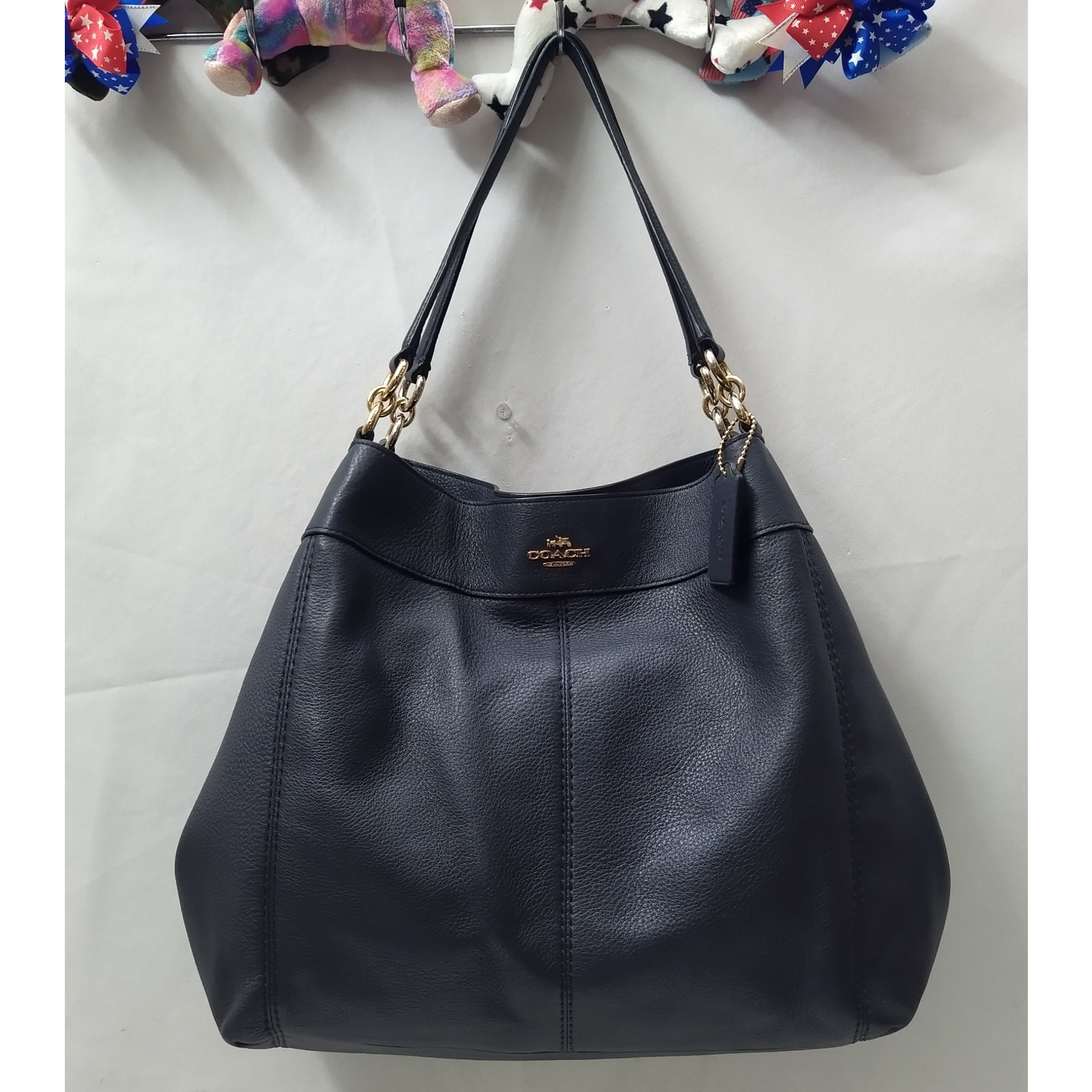 Coach Lexy Midnight Blue Leather 3 Compartments Shoulder Bag